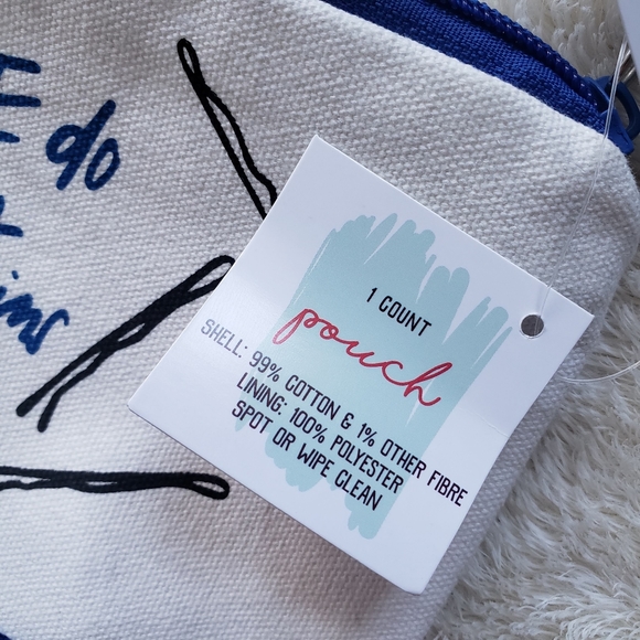 NWT Blue 'Bobby Pins' Small Makeup Bag - Picture 2 of 5